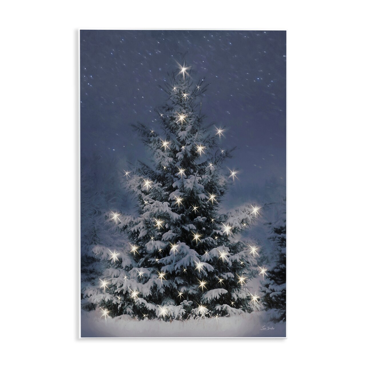 Stupell Industries Snowy Nighttime Christmas Tree Wall Plaque Design by Lori Deiter